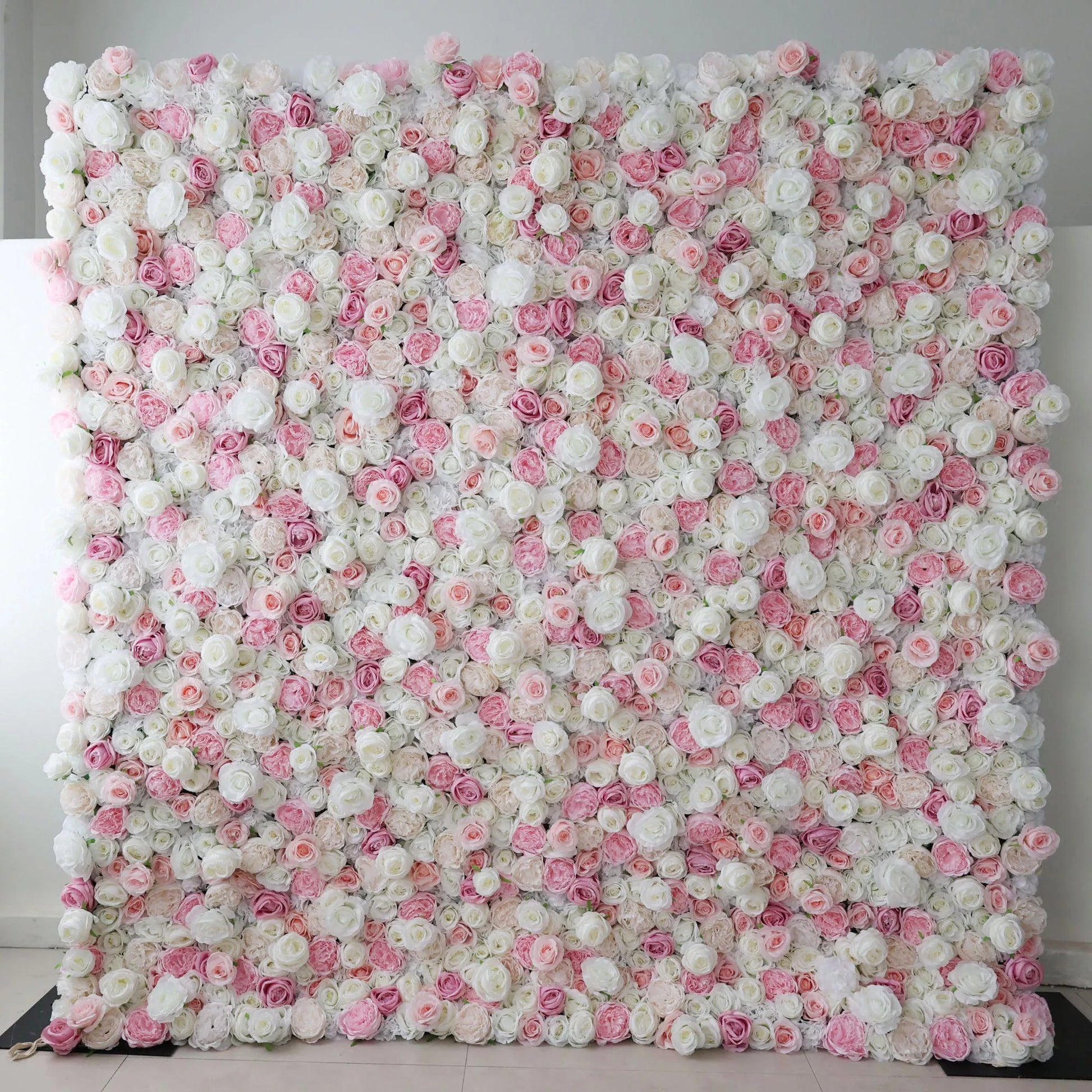 ValarFlowers pink white artificial flower wall backdrop with roses peonies hydrangeas for wedding party photo booth decor