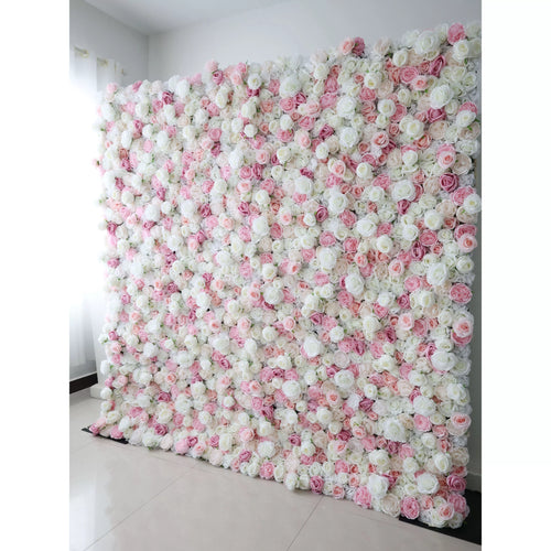 ValarFlowers artificial pink white rose peony hydrangea flower wall backdrop for wedding party photo booth event decor