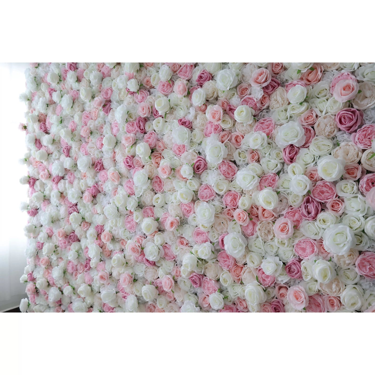ValarFlowers pink white artificial flower wall backdrop with roses peonies hydrangeas for wedding party photo booth decor