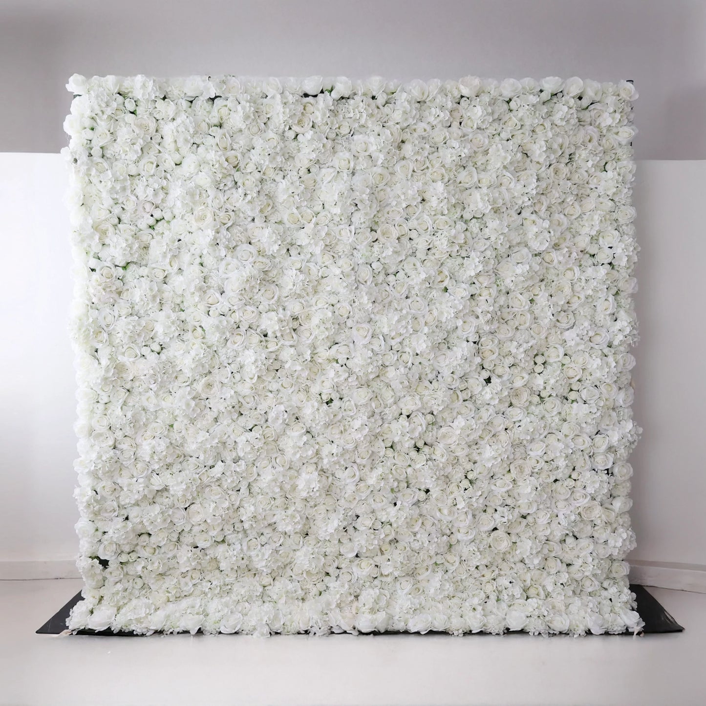 ValarFlowers white artificial flower wall backdrop for wedding, silk roses peonies hydrangeas, luxury event photography decor