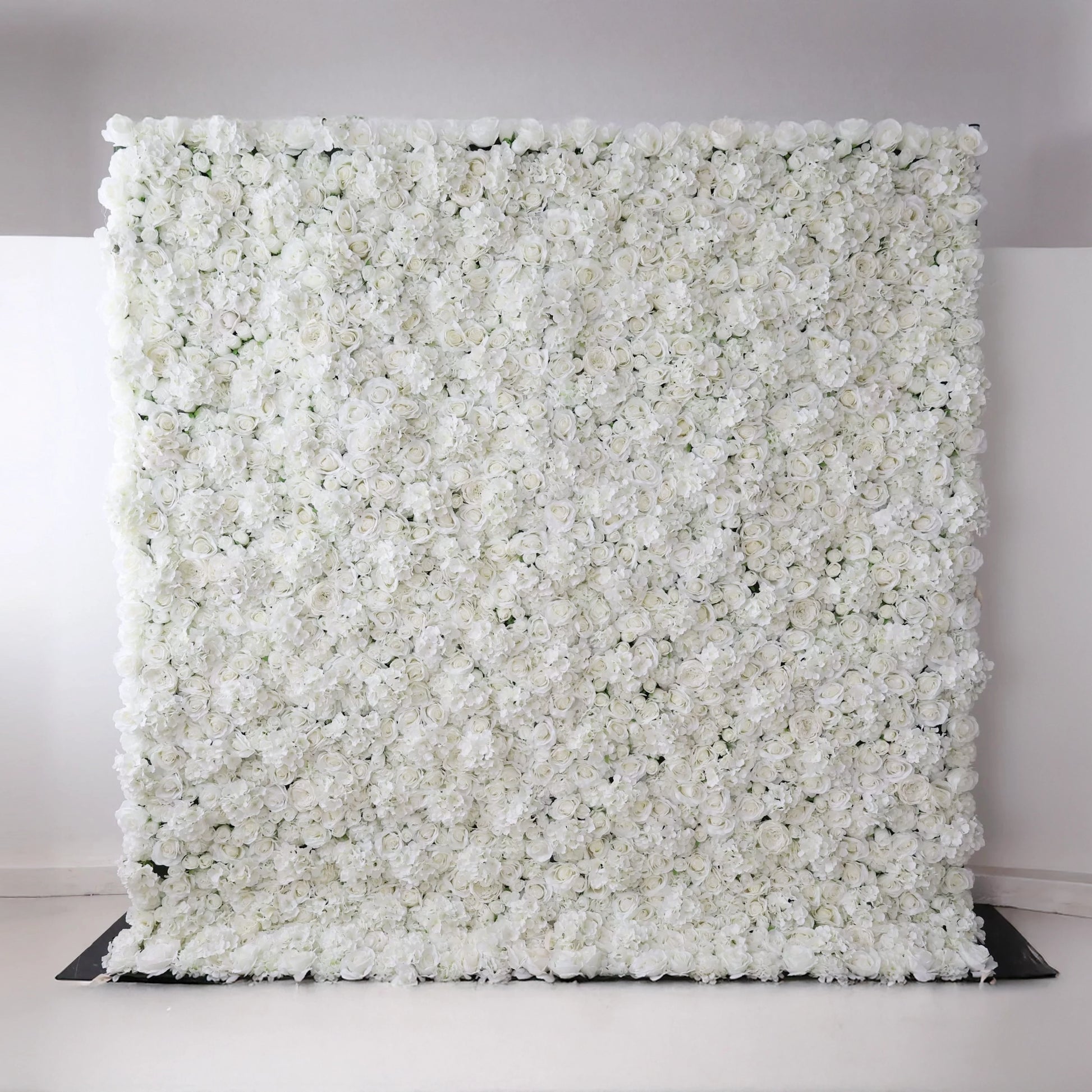 ValarFlowers white artificial flower wall backdrop for wedding, silk roses peonies hydrangeas, luxury event photography decor