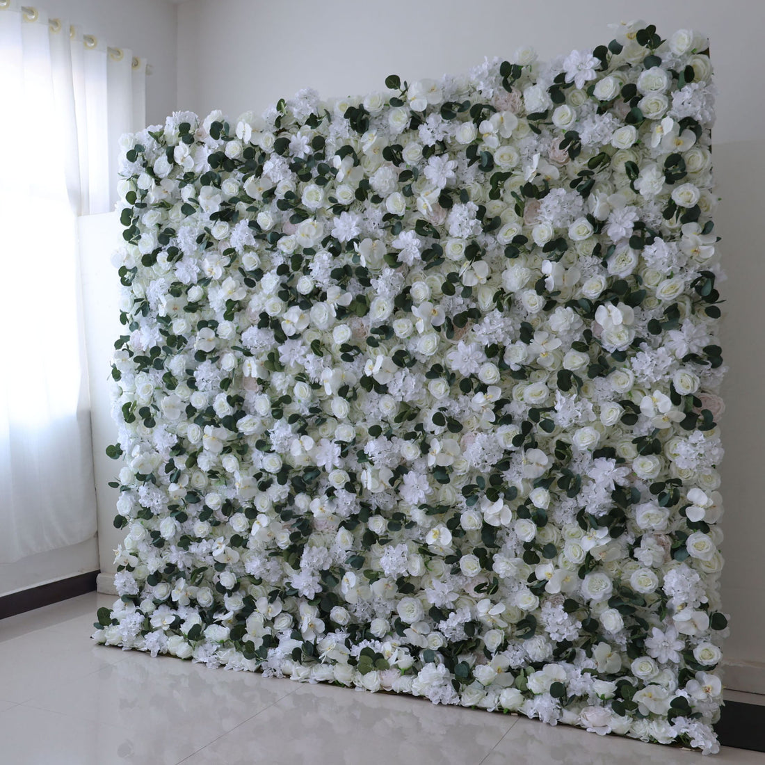 Valar Flowers ロールアップ ファブリック 造花 壁掛け ウェディング 背景、花柄 パーティー デコレーション、イベント 写真撮影 - VF-379