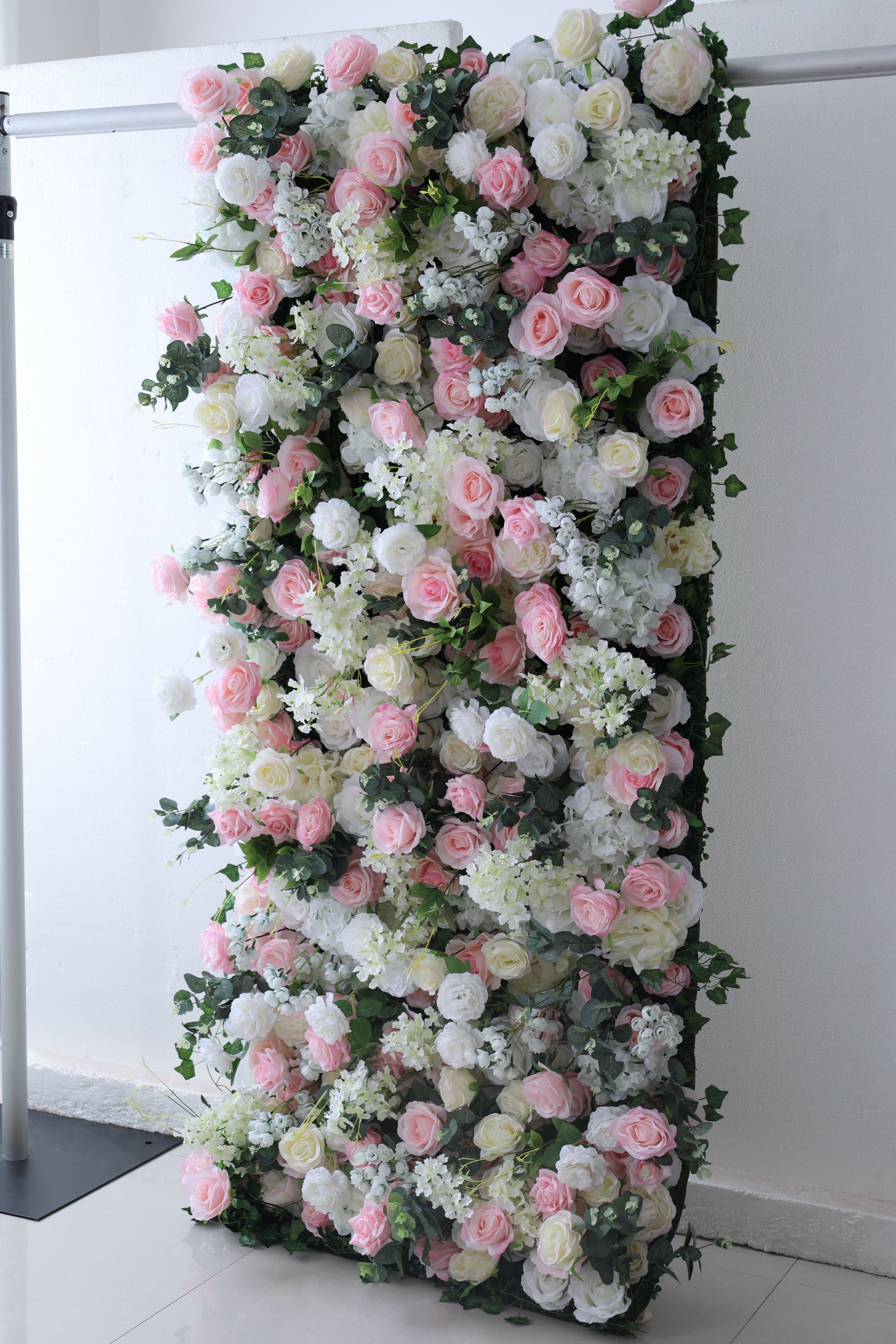 ValarFlowers artificial flower wall backdrop with lush peonies roses hydrangeas in pink cream ivory for wedding event decor party photo booth