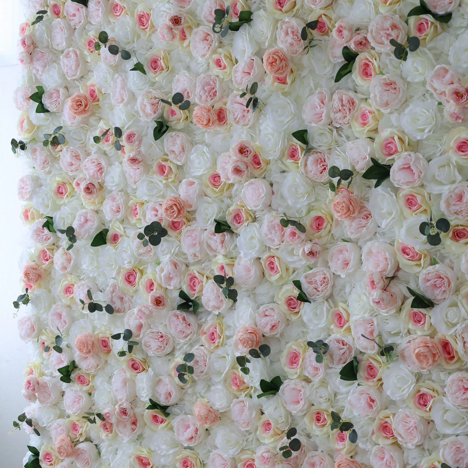 ValarFlowers luxury artificial flower wall backdrop with lush roses peonies hydrangeas and greenery for wedding party photo booth decor