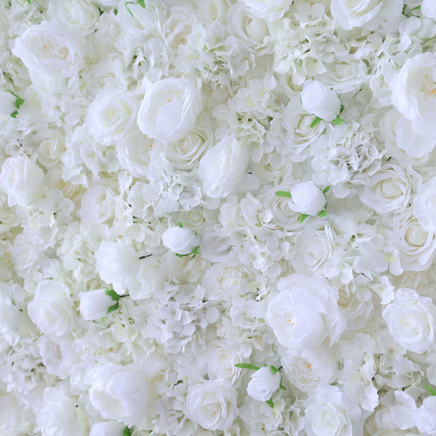 ValarFlowers faux flower wall with lush roses, peonies, hydrangeas for wedding backdrop, party decor, photo booth