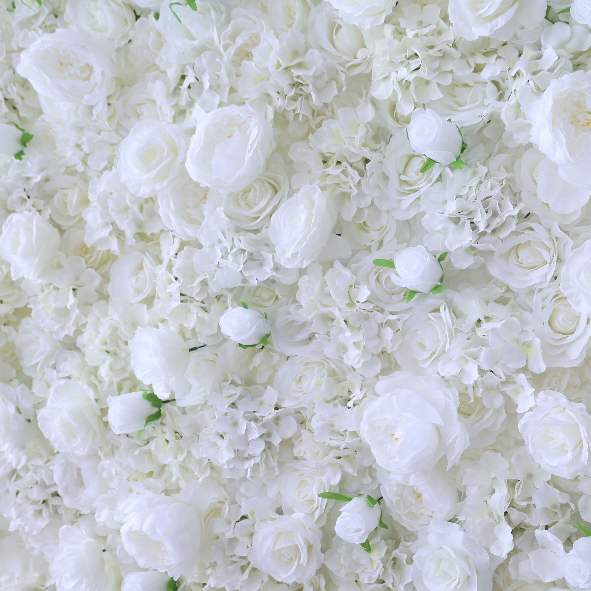ValarFlowers faux flower wall with lush roses, peonies, hydrangeas for wedding backdrop, party decor, photo booth