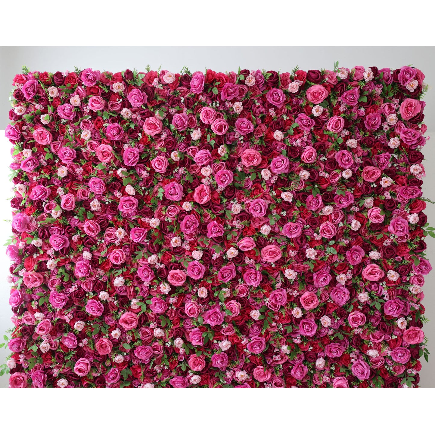 ValarFlowers lush artificial flower wall with blush roses, peonies and hydrangeas, greenery backdrop for wedding, event decor