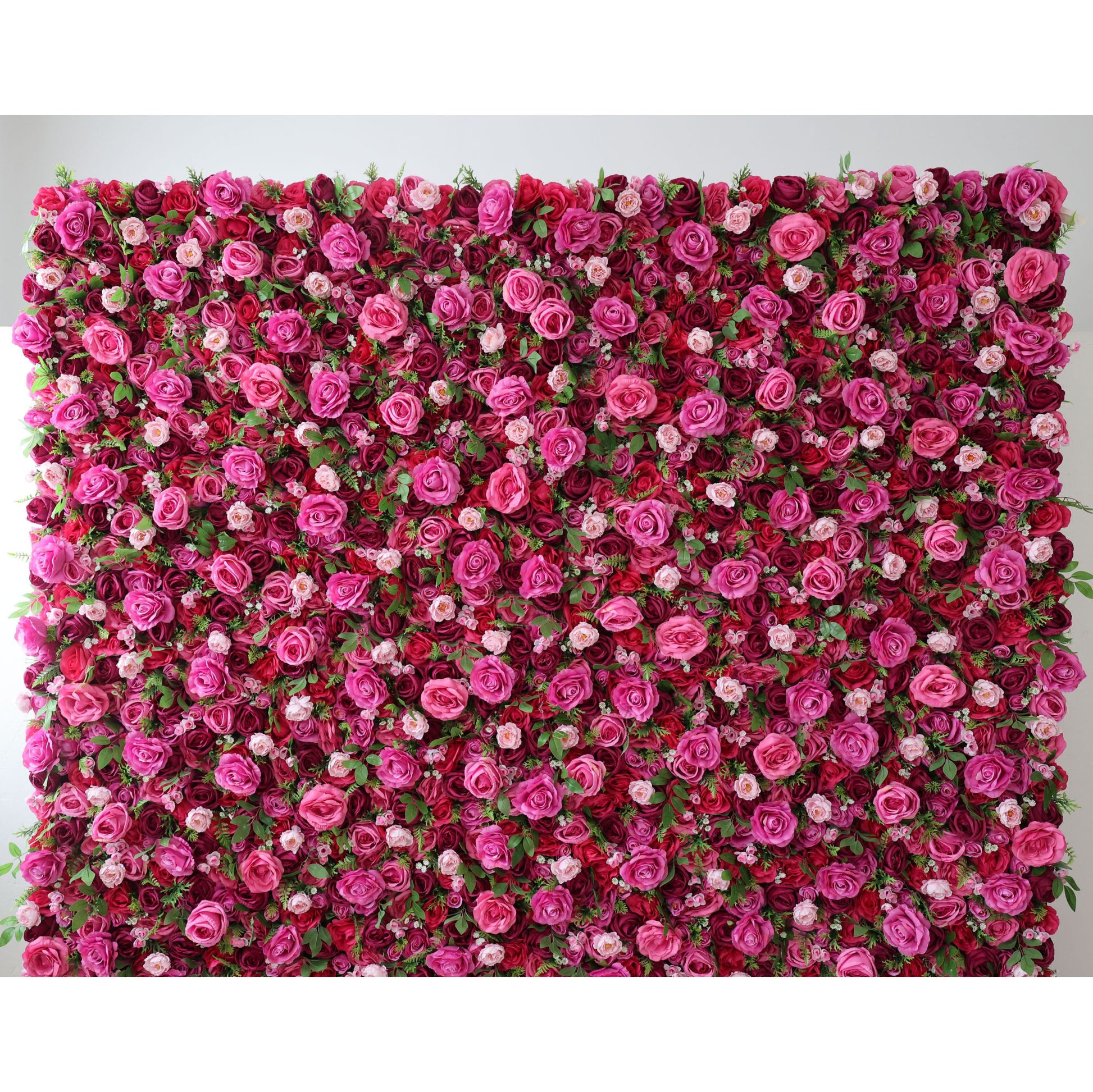 ValarFlowers lush artificial flower wall with blush roses, peonies and hydrangeas, greenery backdrop for wedding, event decor