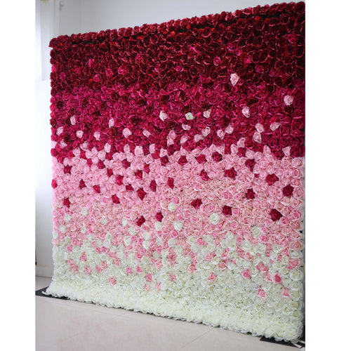 ValarFlowers artificial wine to white flower wall backdrop with roses peonies hydrangeas for wedding event photography decor