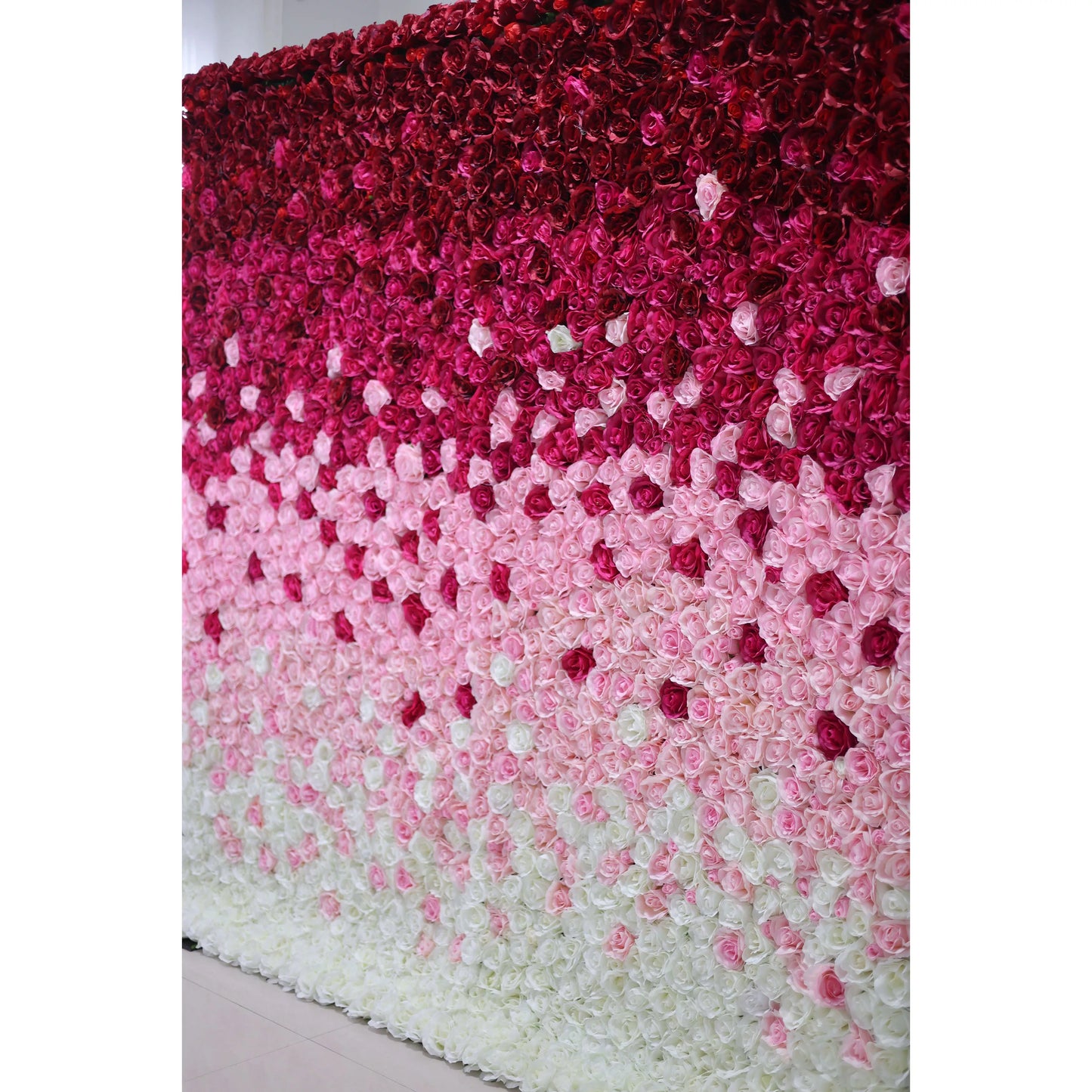 ValarFlowers luxury wine to white artificial flower wall backdrop with roses peonies hydrangeas for wedding party photo booth decor