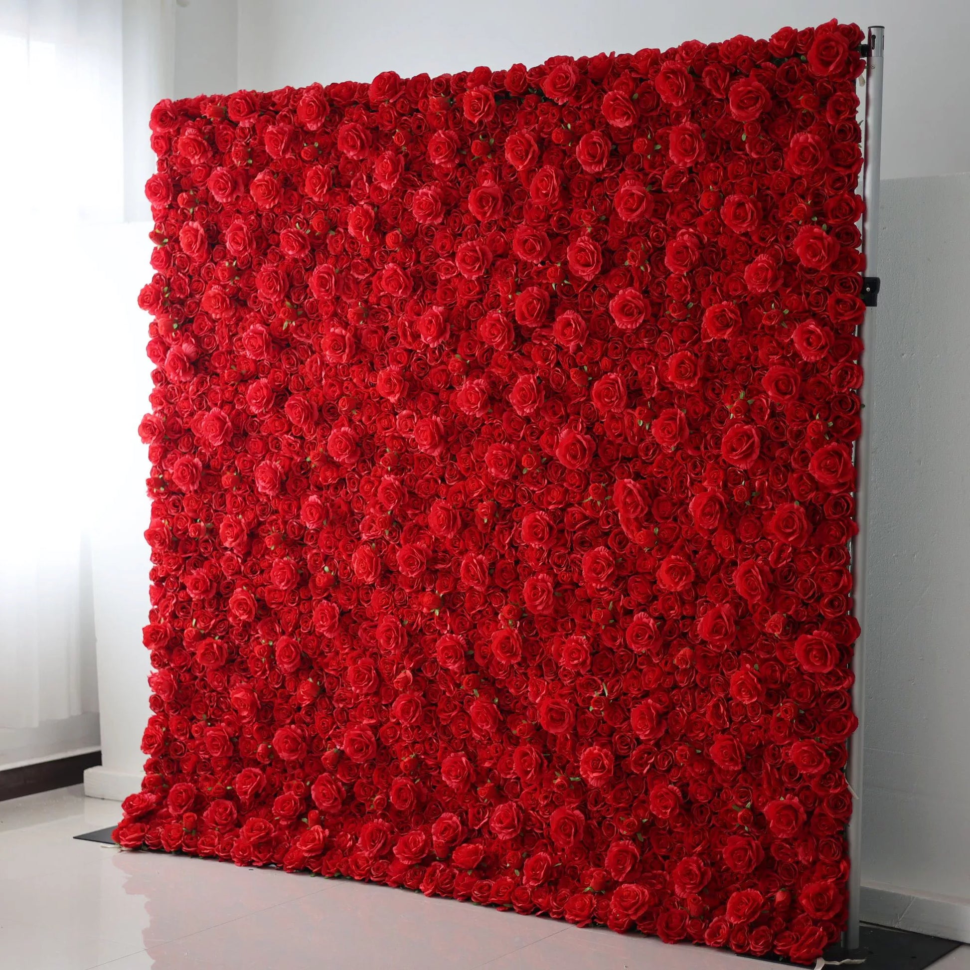 ValarFlowers luxurious artificial flower wall backdrop with vibrant lipstick red roses peonies hydrangeas - perfect wedding ceremony arch party photo booth decor