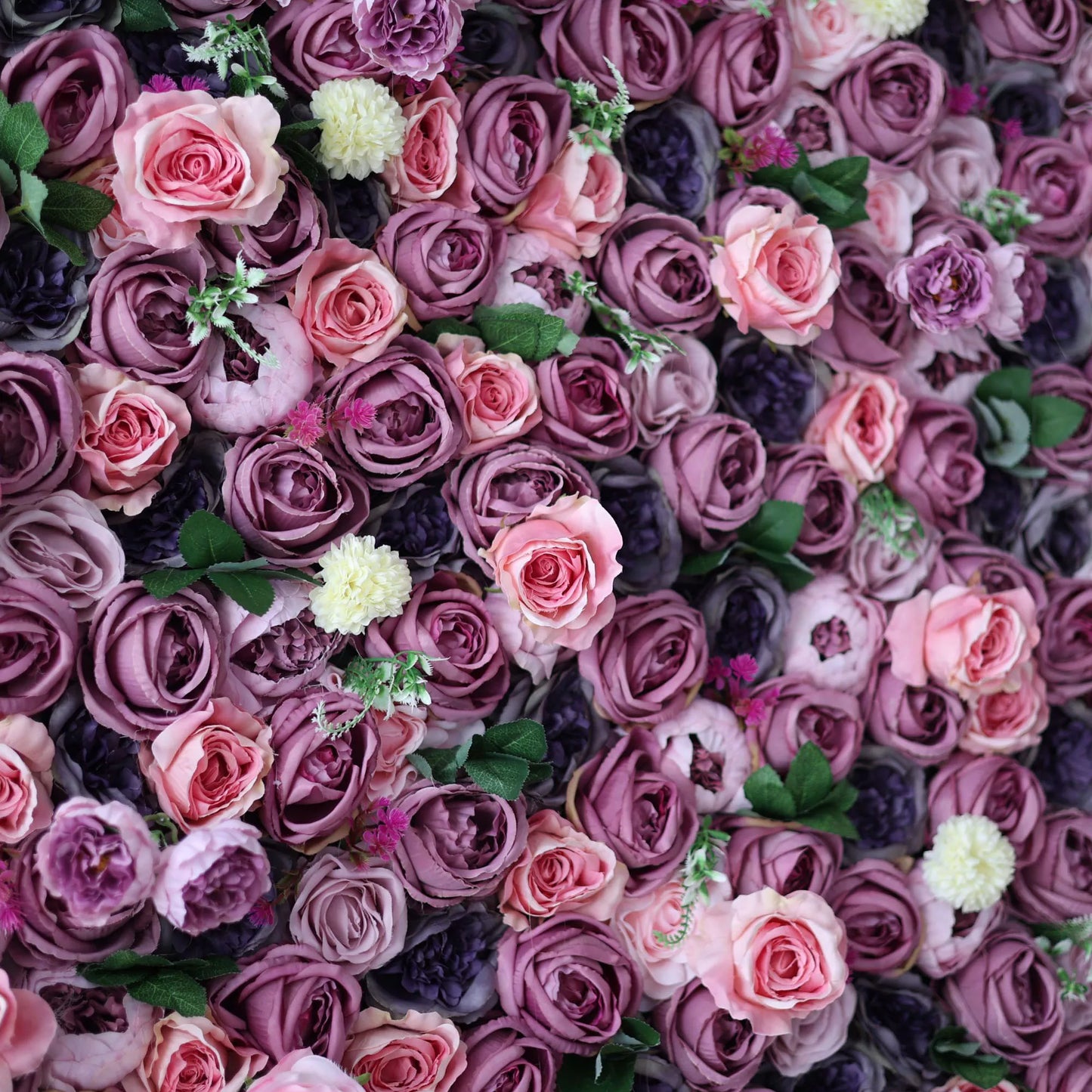 ValarFlowers lush pink & purple rose floral wall backdrop for wedding, party, bridal shower - luxury faux flower panel decor