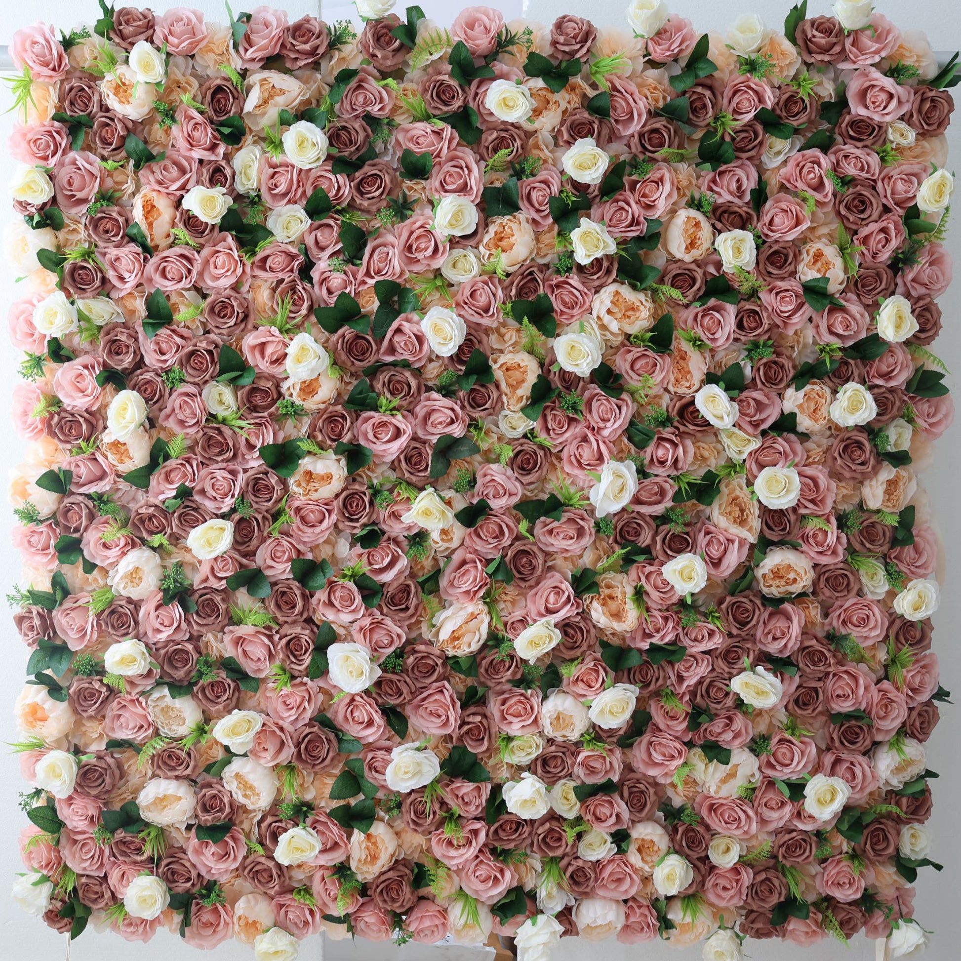 ValarFlowers artificial flower wall backdrop with lush peonies roses hydrangeas soft pink white romantic wedding party photo booth decor