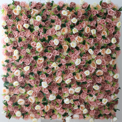 ValarFlowers artificial flower wall backdrop with lush peonies roses hydrangeas soft pink white romantic wedding party photo booth decor