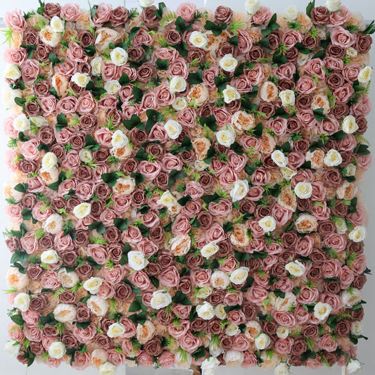 ValarFlowers artificial flower wall backdrop with lush peonies roses hydrangeas soft pink white romantic wedding party photo booth decor