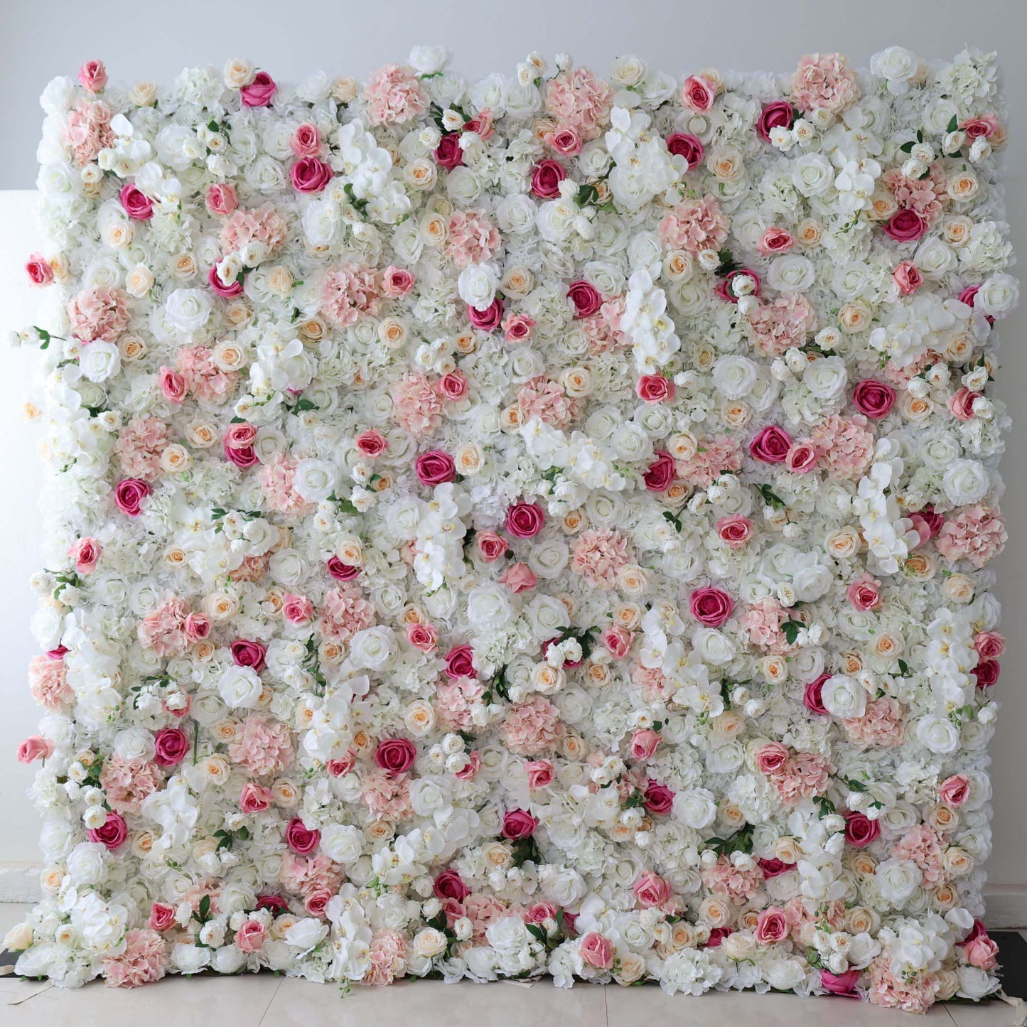 ValarFlowers luxury artificial flower wall backdrop with lush roses peonies hydrangeas and greenery for wedding ceremony party photo booth decor