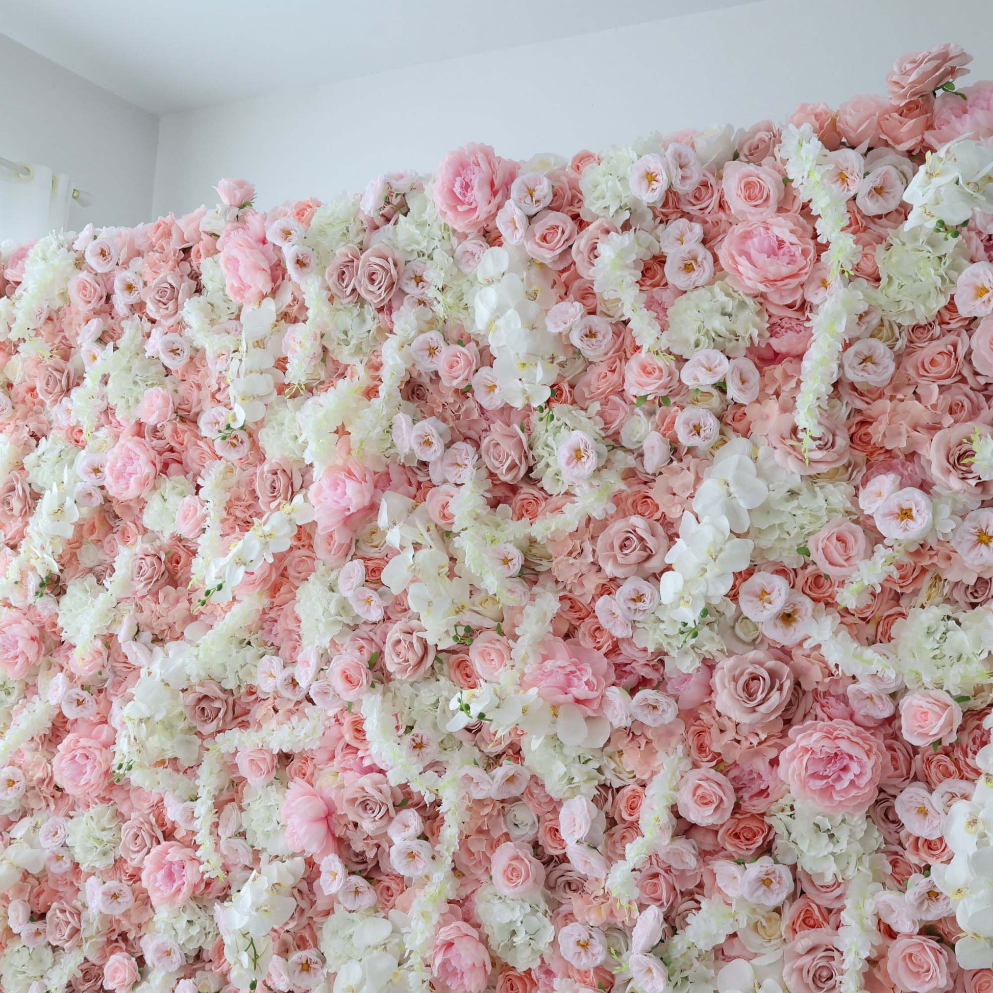 ValarFlowers artificial flower wall backdrop with lush roses peonies hydrangeas for wedding ceremony party photo booth decor