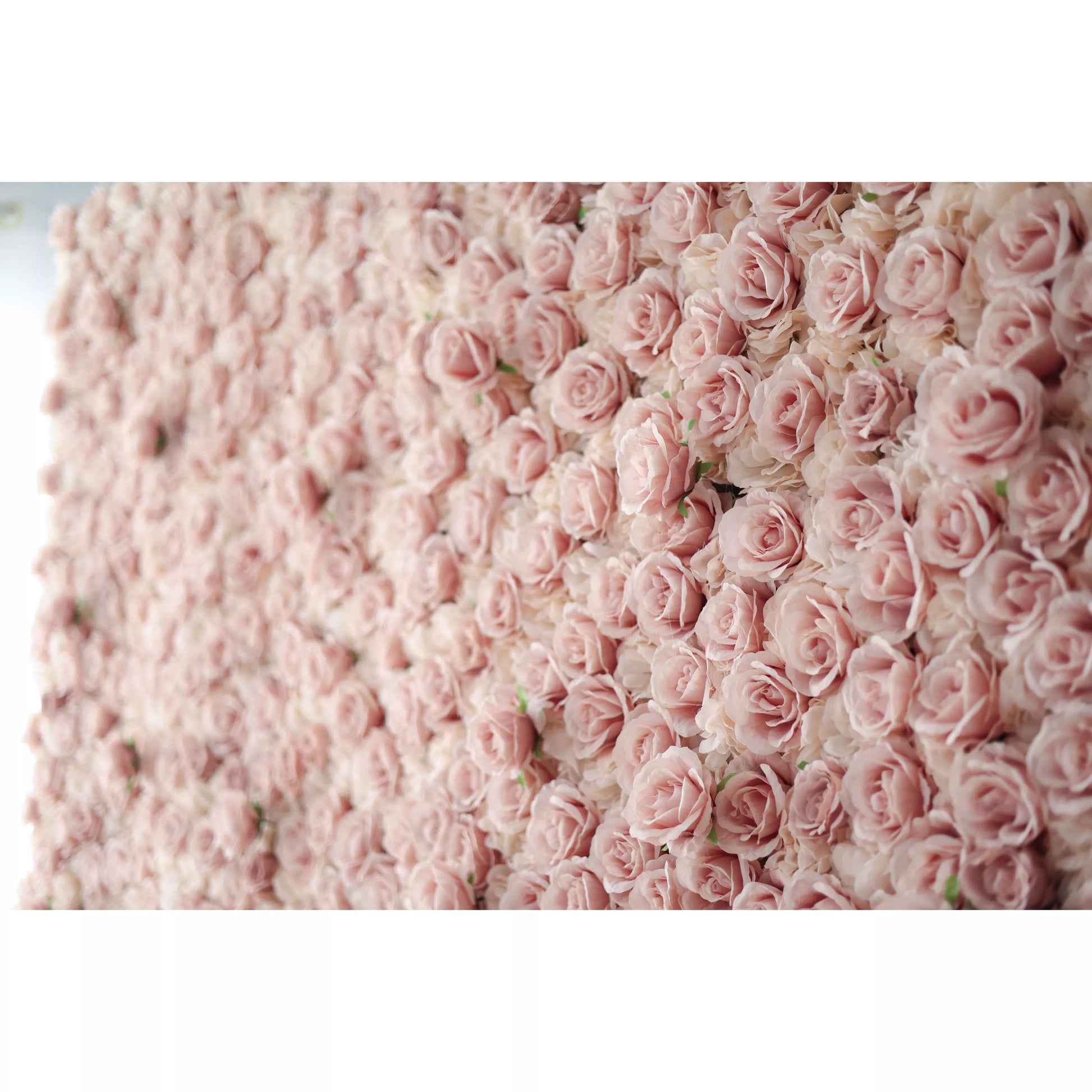 ValarFlowers artificial rose flower wall backdrop for wedding, bridal shower, party - blushing pink fabric floral panel