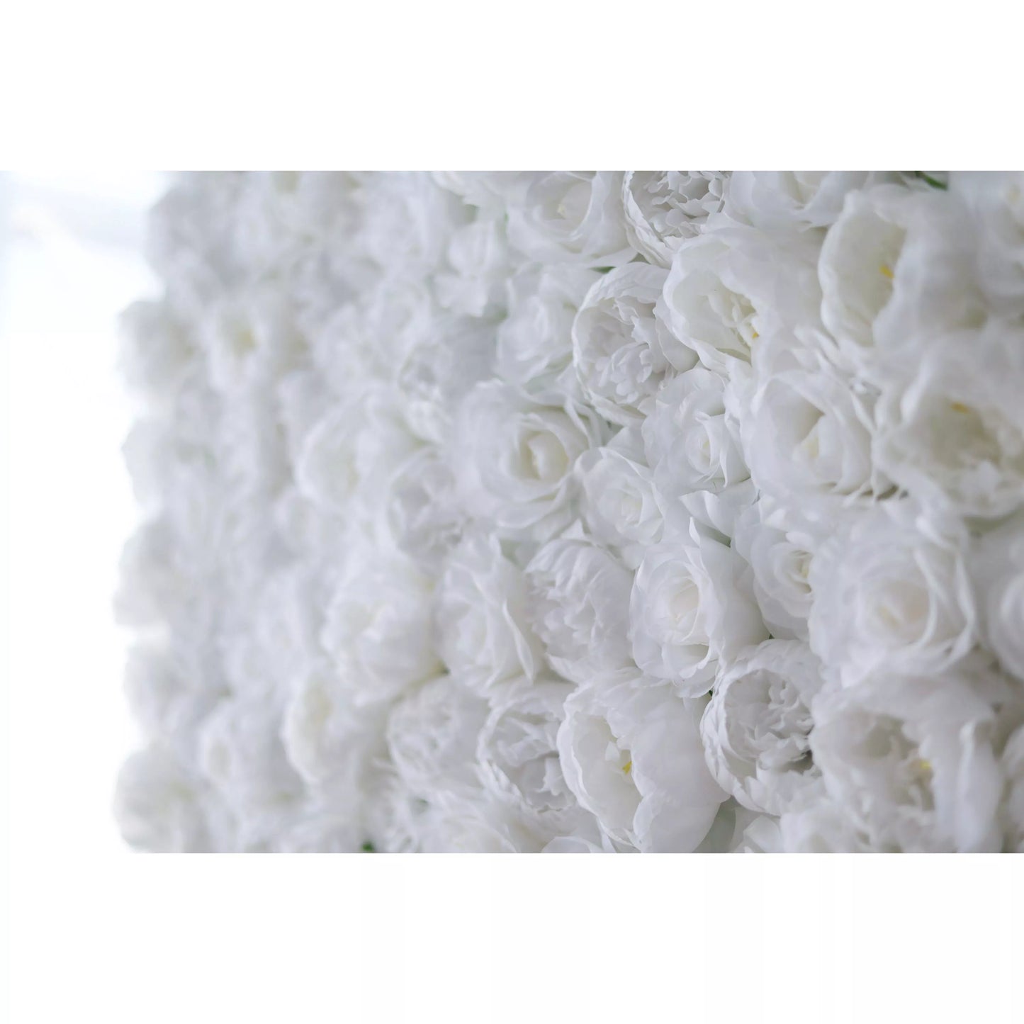 ValarFlowers White Blossom Bliss dense artificial rose flower wall backdrop for wedding, bridal shower, photo booth – luxury silk floral panel event decor