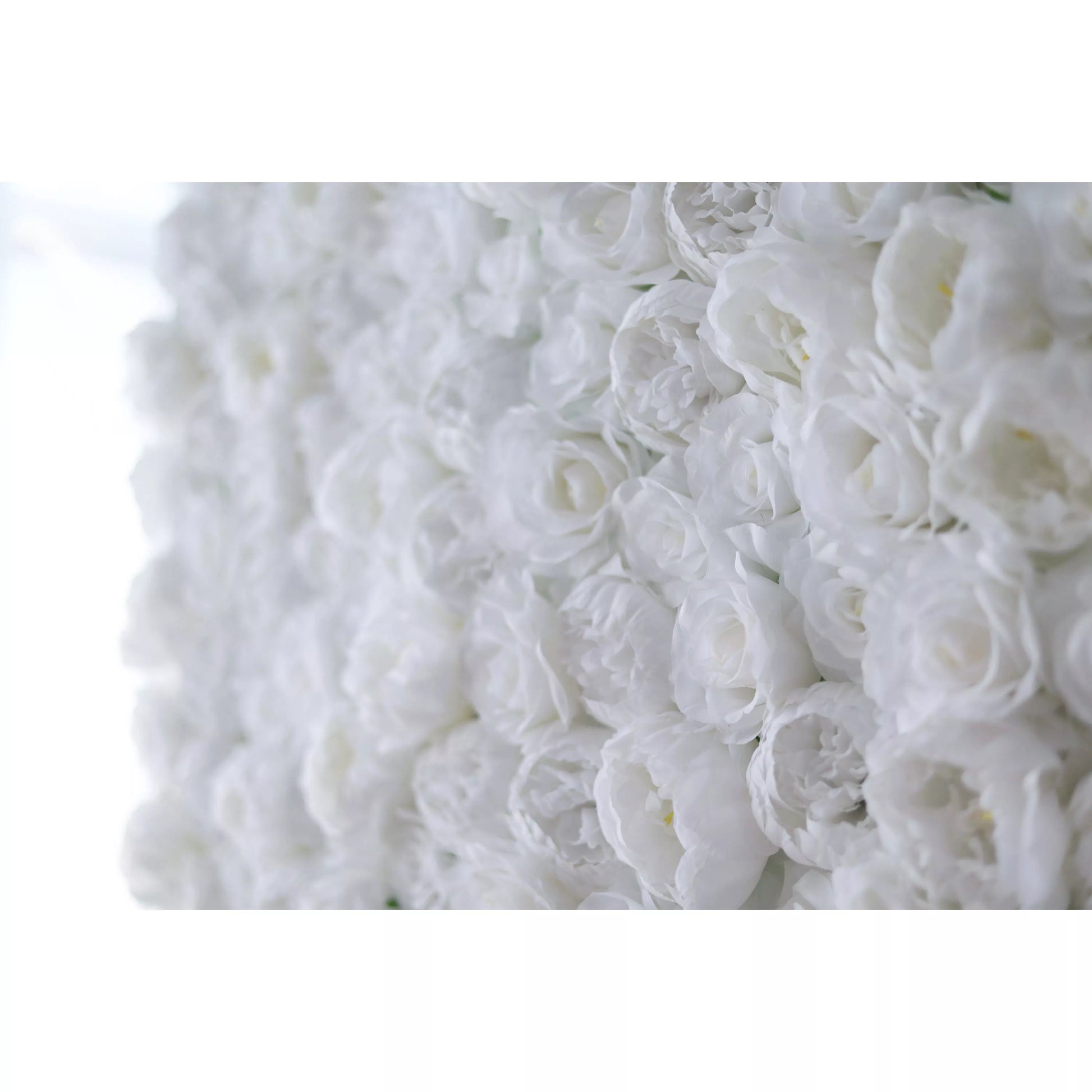 ValarFlowers White Blossom Bliss dense artificial rose flower wall backdrop for wedding, bridal shower, photo booth – luxury silk floral panel event decor
