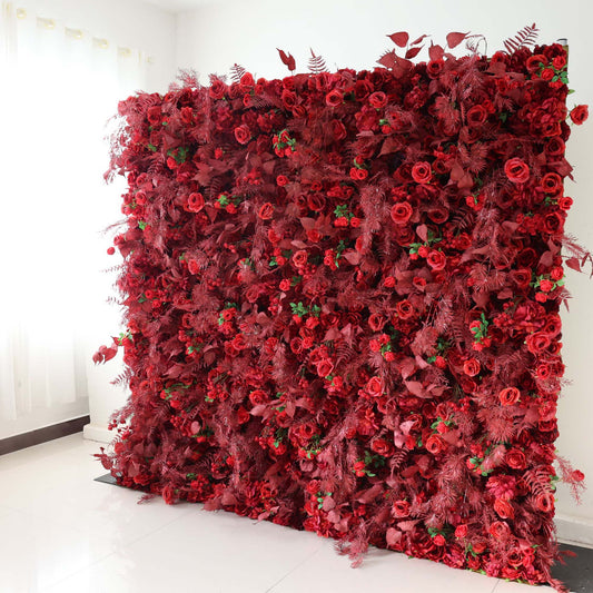 ValarFlowers artificial flower wall with roses peonies hydrangeas, pink white luxury floral backdrop for wedding party photo booth decor
