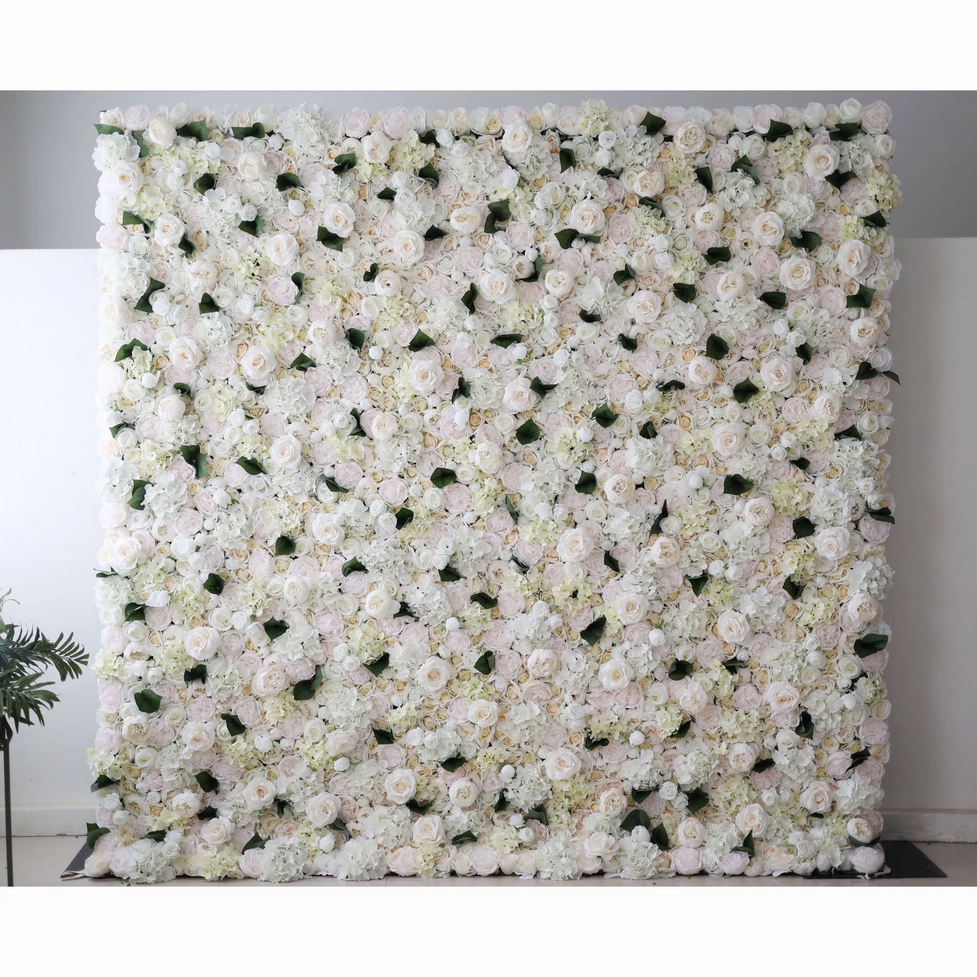 ValarFlowers cream rose artificial flower wall backdrop, luxury wedding ceremony decor, event photo booth backdrop