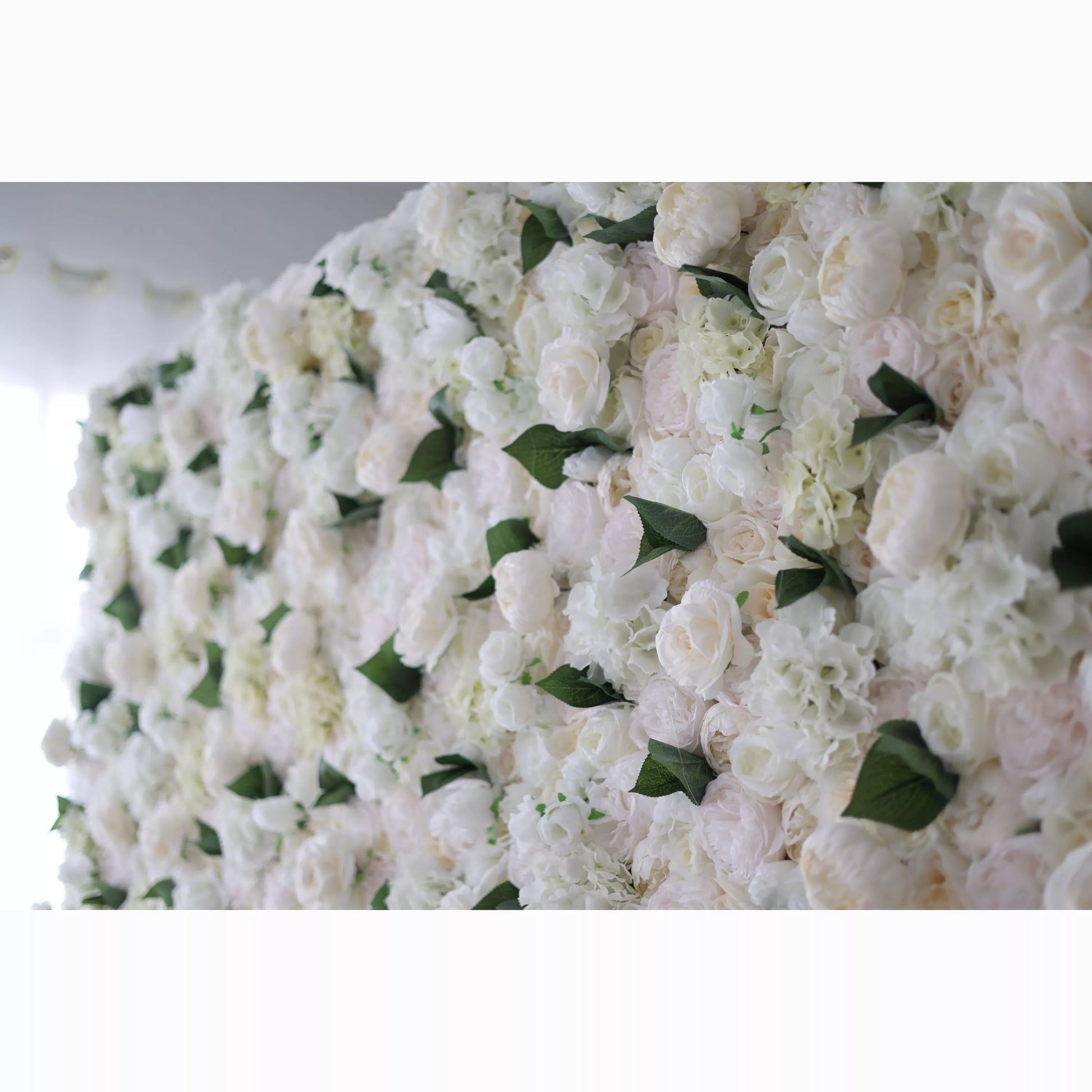 ValarFlowers cream rose artificial flower wall backdrop - luxurious faux floral panel for wedding ceremony and event decor