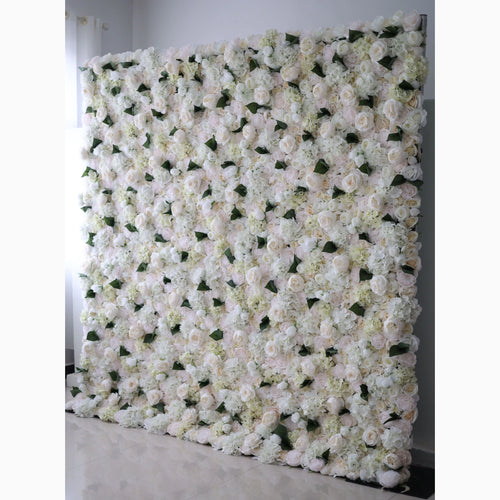 ValarFlowers cream artificial rose flower wall backdrop for wedding, bridal shower, event decor, luxury photo booth backdrop