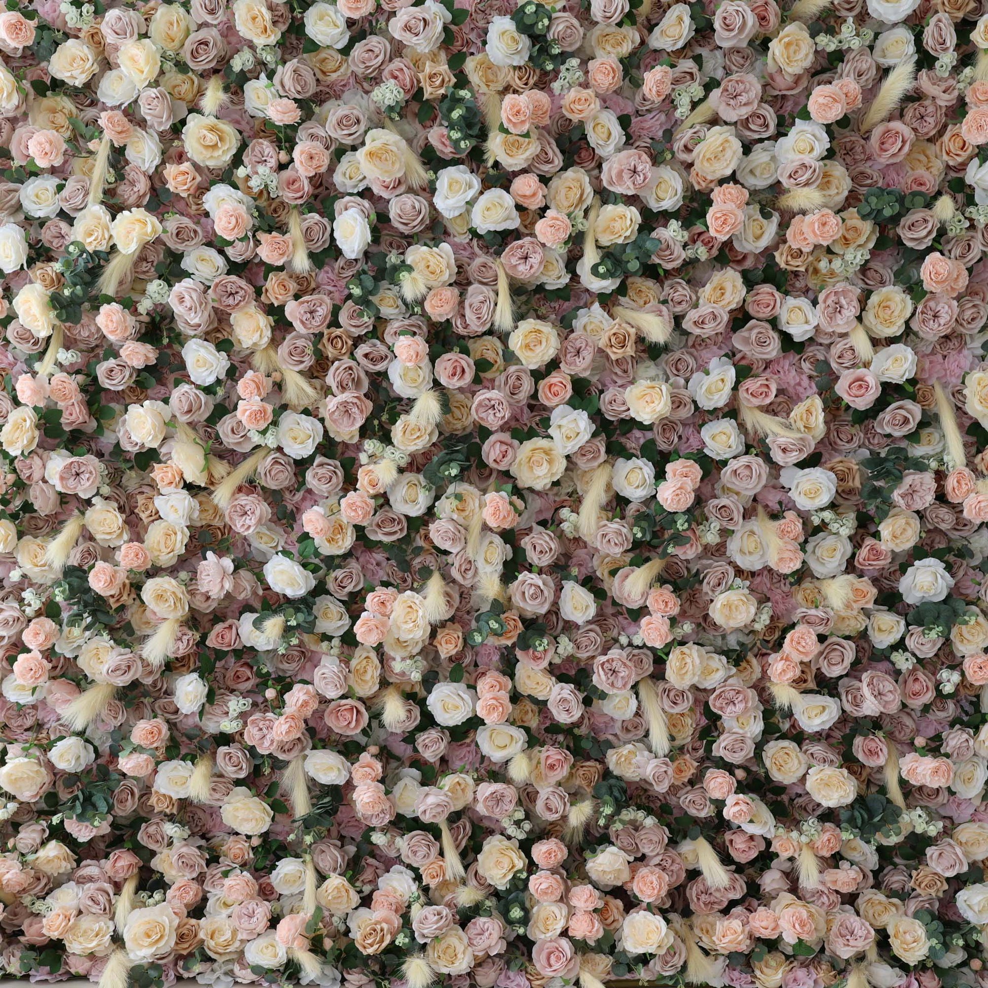 ValarFlowers luxury faux rose peony hydrangea floral wall backdrop for wedding ceremony bridal shower party photo booth decor