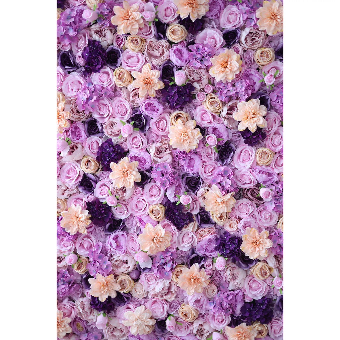 ValarFlowers lavender & peach artificial flower wall backdrop with roses peonies hydrangeas for wedding photo booth decor