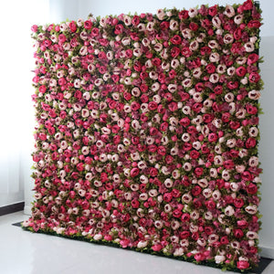 ValarFlowers artificial flower wall backdrop with lush peonies roses hydrangeas in blush pink ivory for wedding party photo booth decor