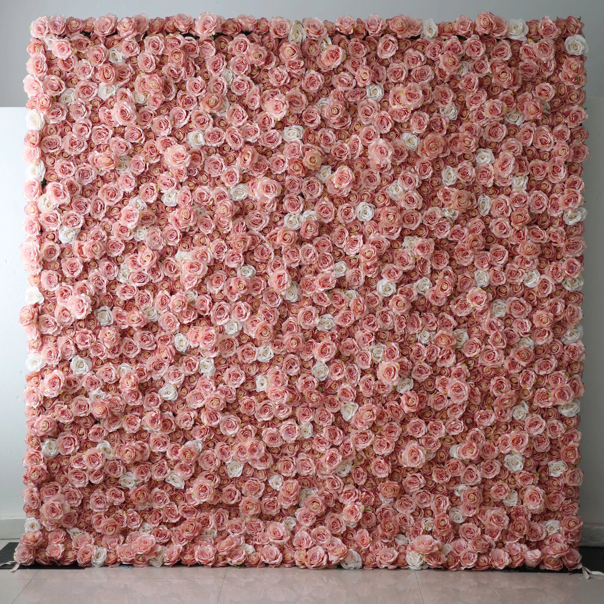ValarFlowers luxury artificial rose and peony flower wall backdrop, pink white floral panel for wedding ceremony, event photography, party decor