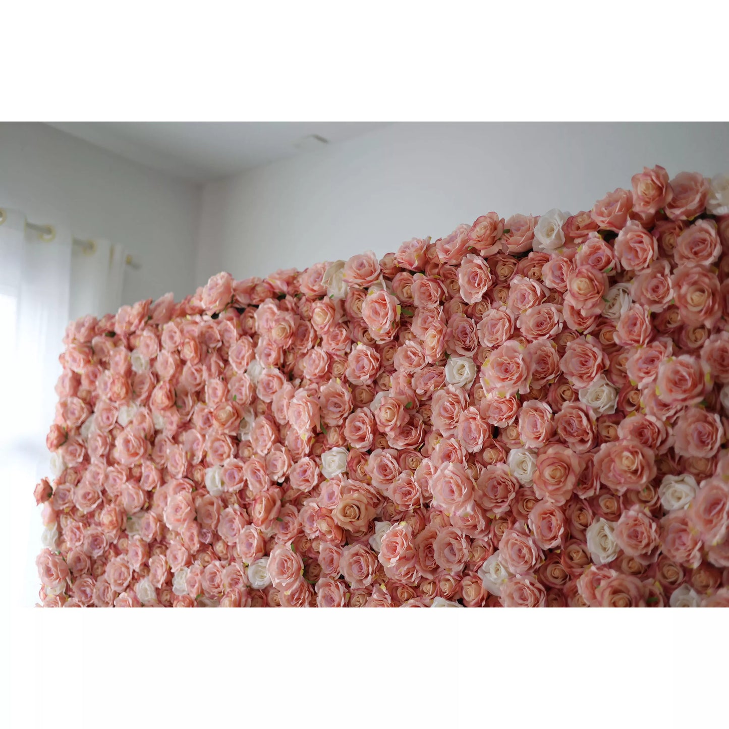 ValarFlowers artificial rose peony hydrangea pink white flower wall backdrop for wedding party photo booth event decor - lush silk floral panel