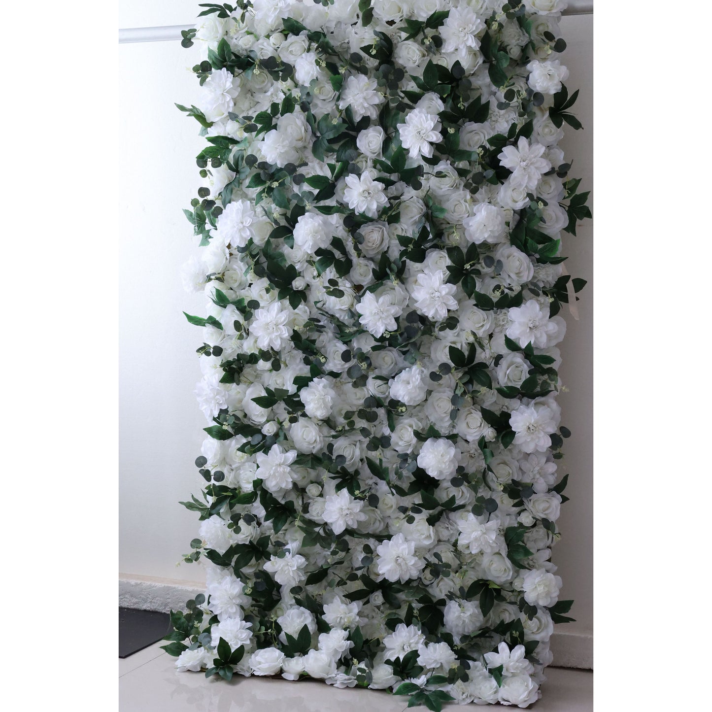 ValarFlowers artificial flower wall backdrop with lush peonies, roses, hydrangeas in blush, ivory - luxury wedding party event decor