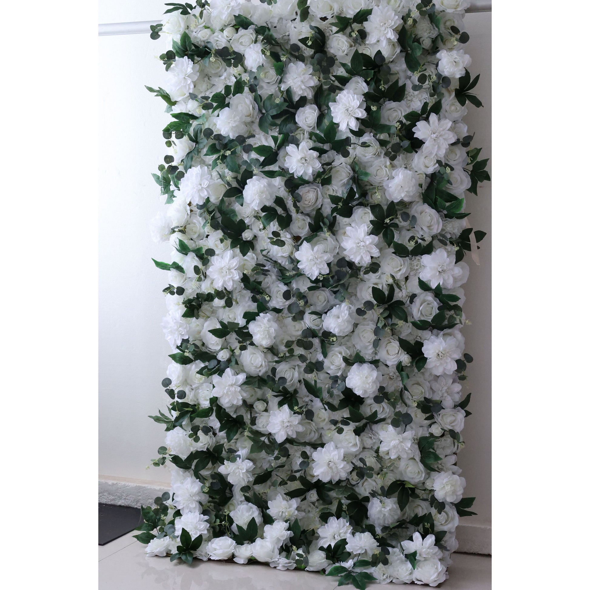 ValarFlowers artificial flower wall backdrop with lush peonies, roses, hydrangeas in blush, ivory - luxury wedding party event decor