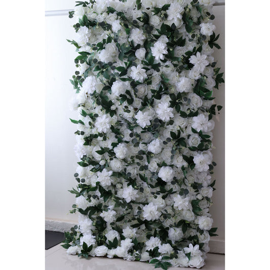 ValarFlowers artificial flower wall backdrop with lush peonies, roses, hydrangeas in blush, ivory - luxury wedding party event decor