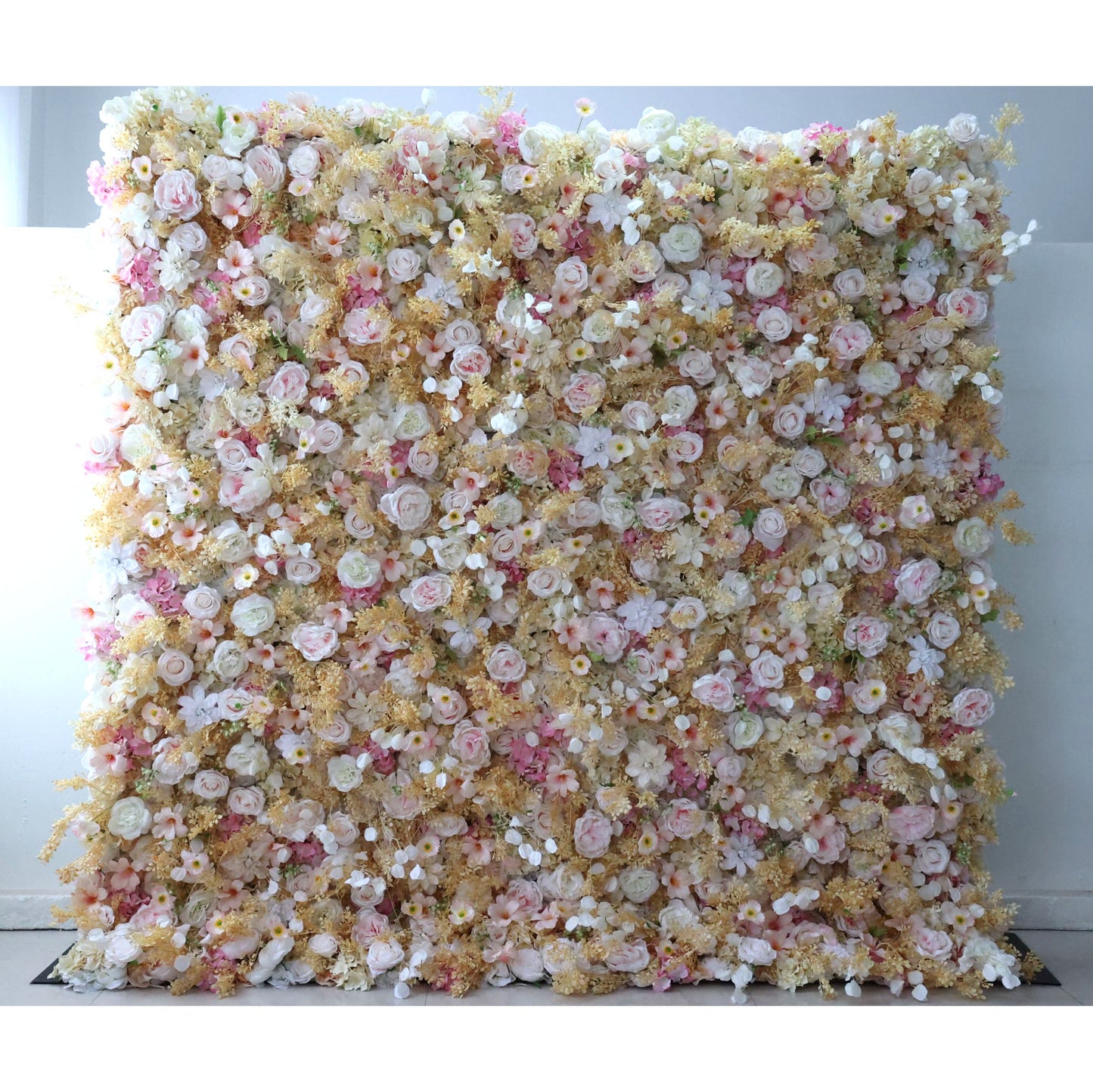 ValarFlowers artificial flower wall backdrop with lush roses peonies hydrangeas greenery for wedding party photo booth decor