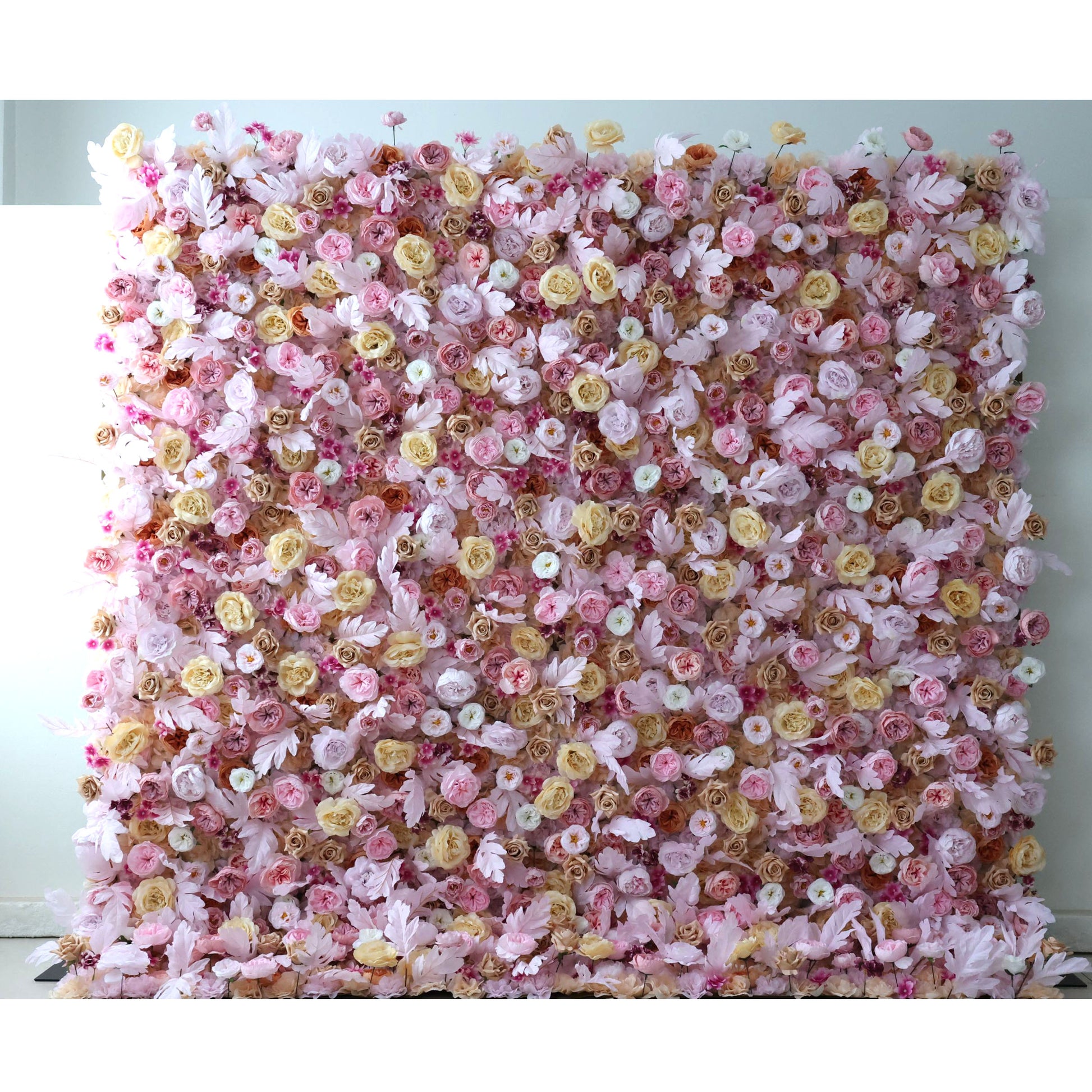 ValarFlowers artificial flower wall backdrop with pink roses peonies hydrangeas and greenery for wedding party photo booth events