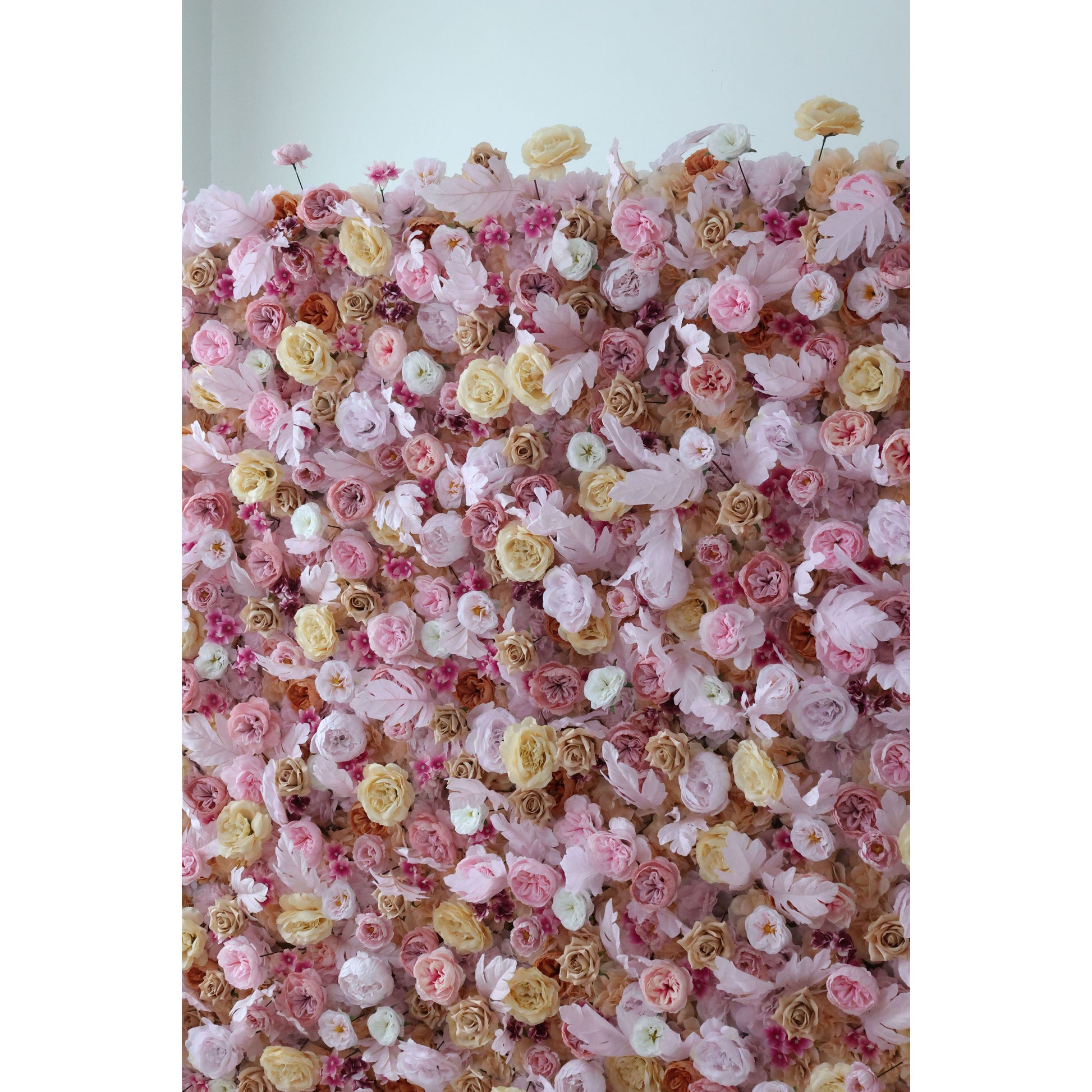 ValarFlowers artificial flower wall backdrop with pink roses, peonies and hydrangeas for wedding decor, party photography