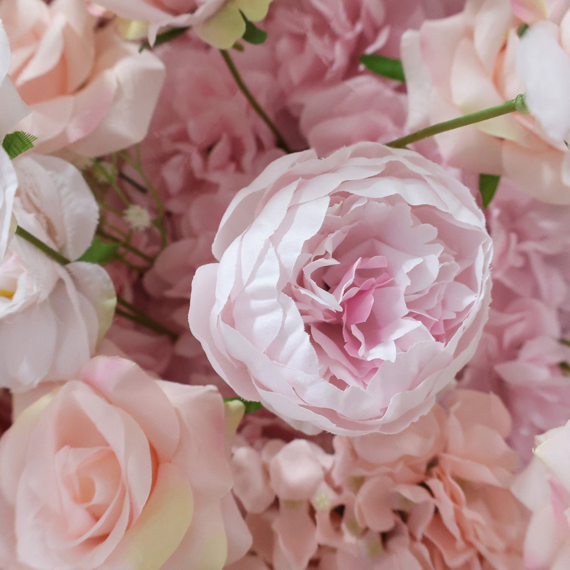 ValarFlowers Blush & Cream Rose & Peony Hydrangea Floral Wall Panel - Luxury Artificial Flower Backdrop for Wedding, Bridal Shower & Event Decor