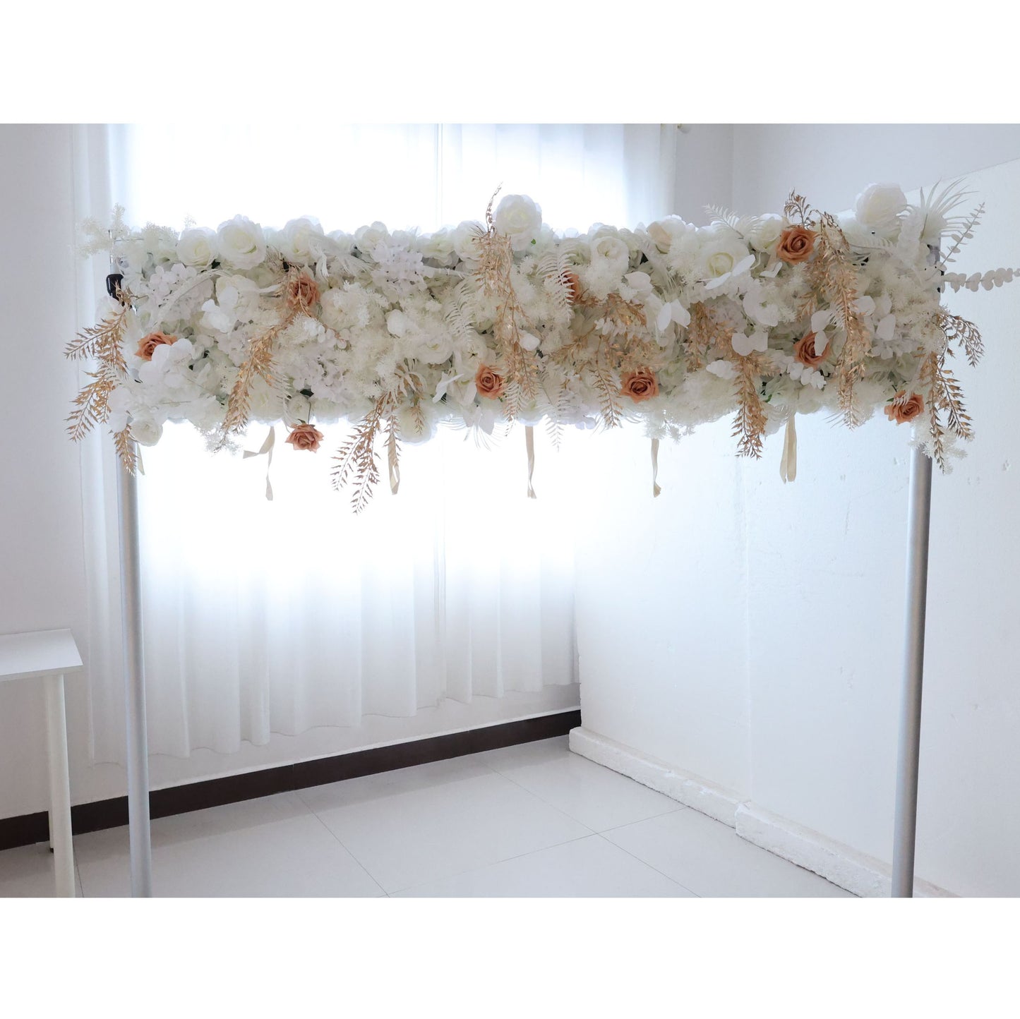 ValarFlowers artificial flower wall with lush roses, peonies, hydrangeas and greenery - elegant wedding backdrop, party decor