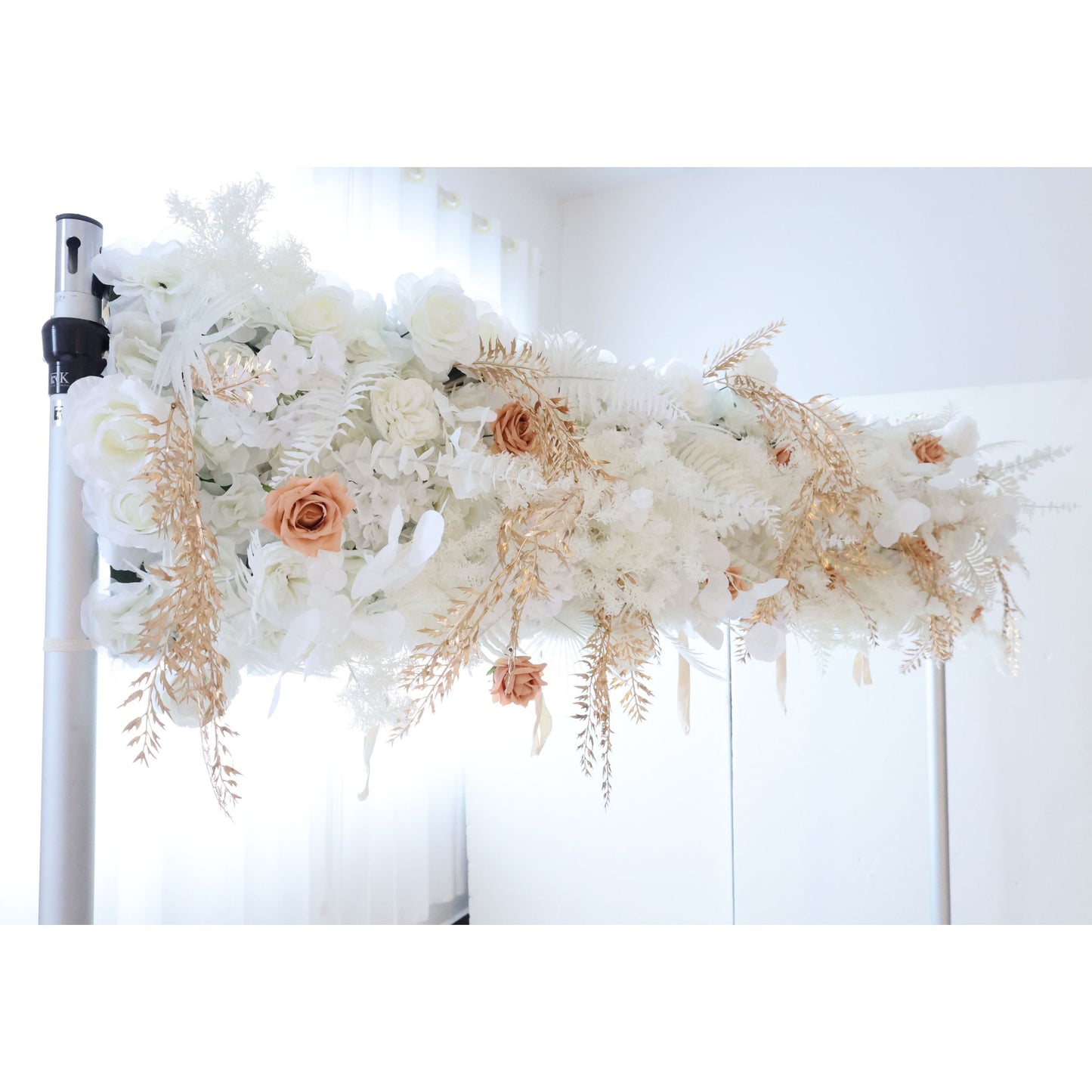 ValarFlowers artificial flower wall backdrop with roses peonies hydrangeas, soft blush pink luxury floral panel for wedding ceremony arch photo booth decor