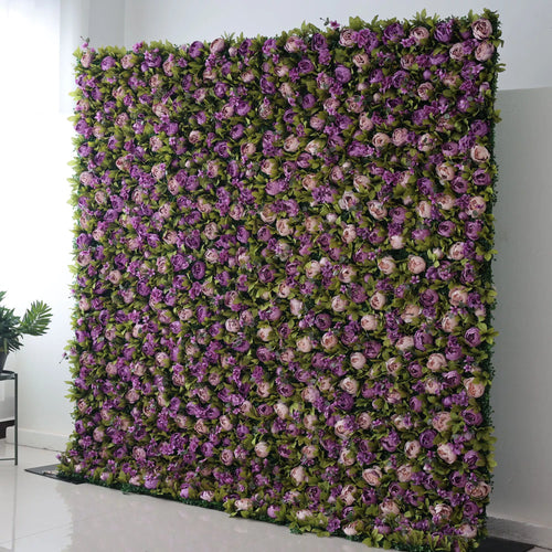 ValarFlowers artificial flower wall backdrop with lush pink roses peonies hydrangeas for wedding ceremony decor