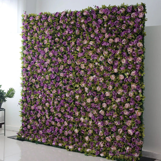 ValarFlowers artificial flower wall backdrop with lush pink roses peonies hydrangeas for wedding ceremony decor
