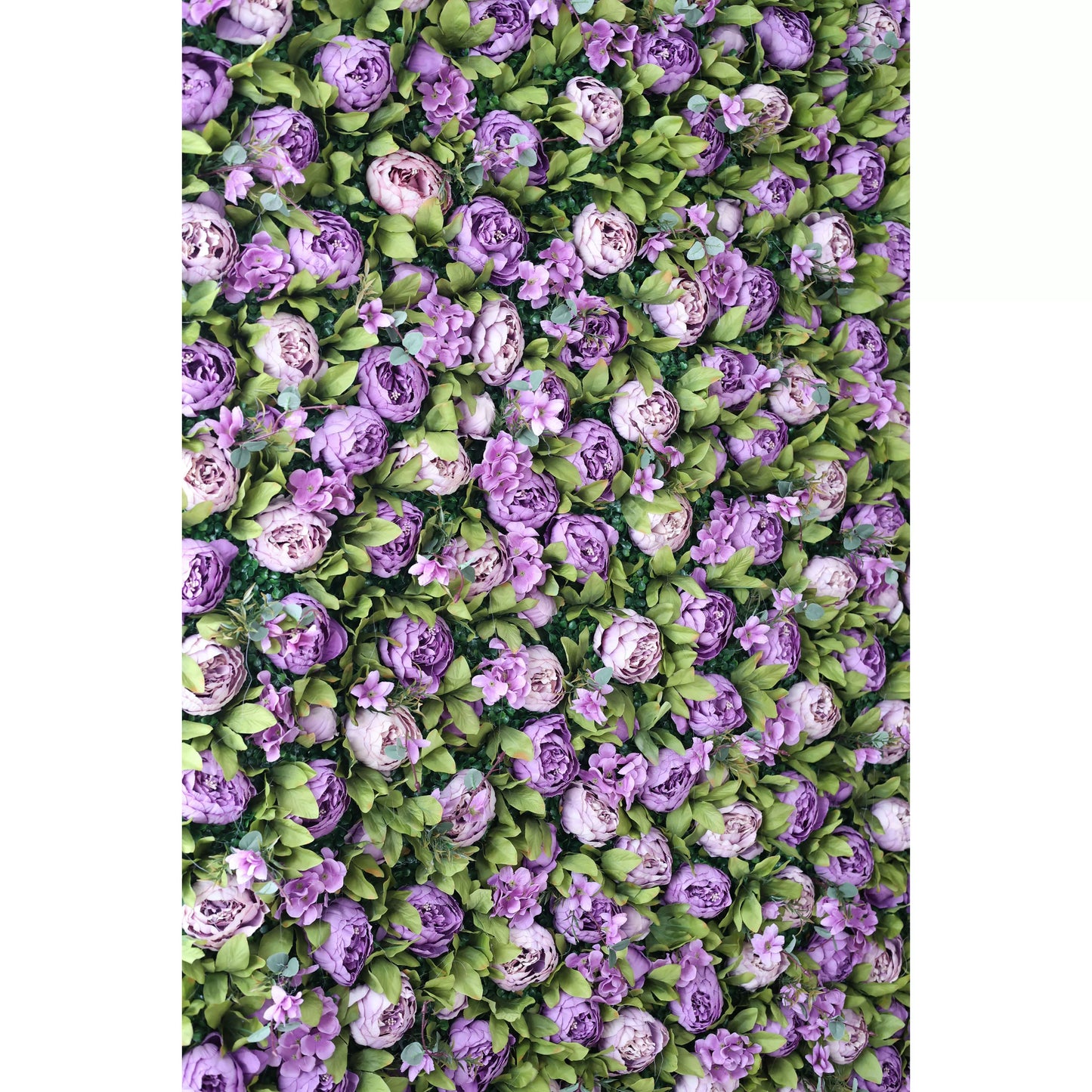 ValarFlowers floral wall backdrop with lush roses, peonies, hydrangeas in soft pink and greenery for wedding event party decor