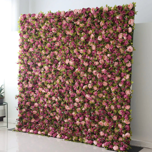 ValarFlowers faux flower wall with peonies roses orchids and olive greenery - luxury wedding party event backdrop decor