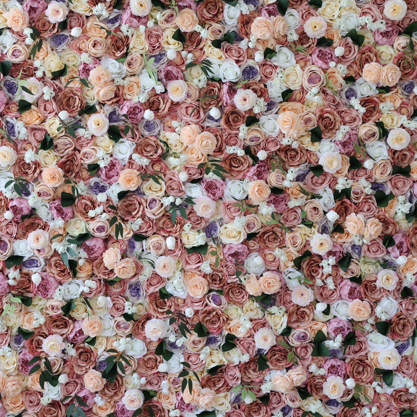 ValarFlowers faux orchid flower wall panel in purple, blush, sand and sienna - luxury wedding backdrop for events and photo booths