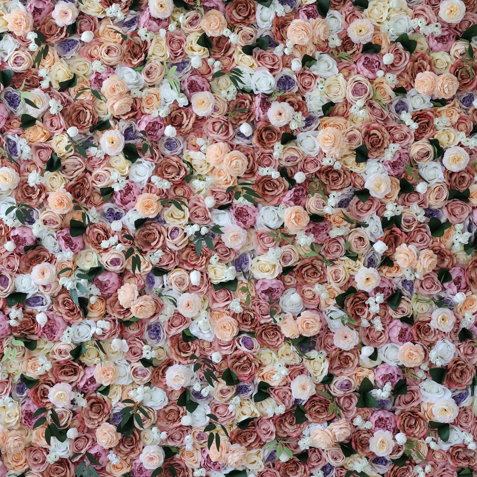 ValarFlowers faux orchid flower wall panel in purple, blush, sand and sienna - luxury wedding backdrop for events and photo booths