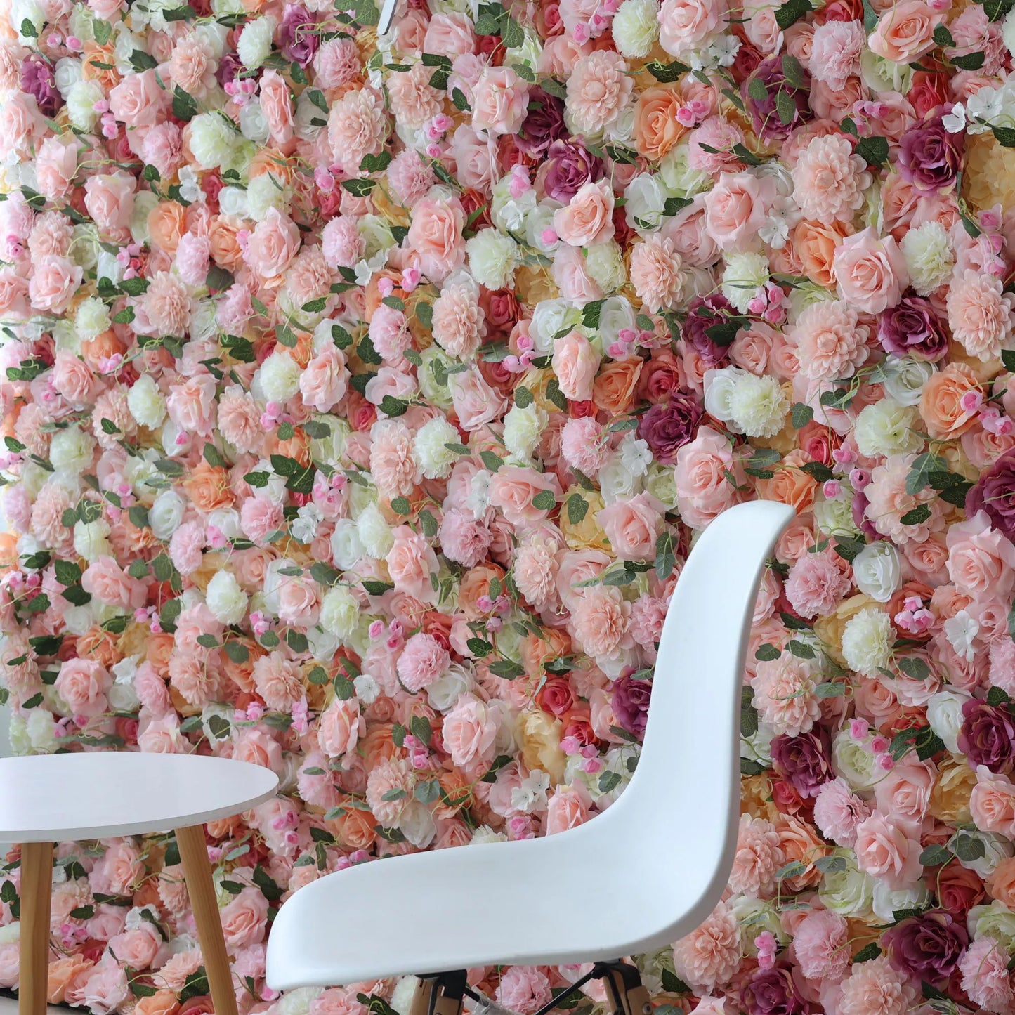ValarFlowers pastel rose peony hydrangea artificial flower wall backdrop, luxury faux floral panel for wedding, event decor, photo booth
