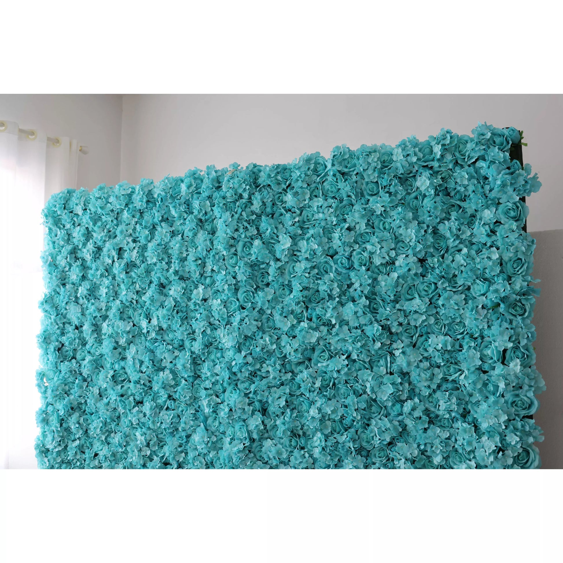 ValarFlowers luxury artificial flower wall backdrop featuring lush peonies roses hydrangeas in soft pink ivory for wedding ceremony photo booth